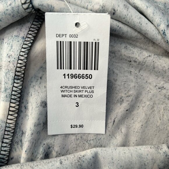 New Hot Topic Midnight Hour Crushed Velvet Witch Skirt Plus Size 3X Astrological - Picture 8 of 9